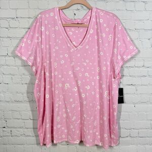 Cuddl Duds Blouse Women's 3X Flower Print Cap Sleeve  Flowy Knit DO NO BUY